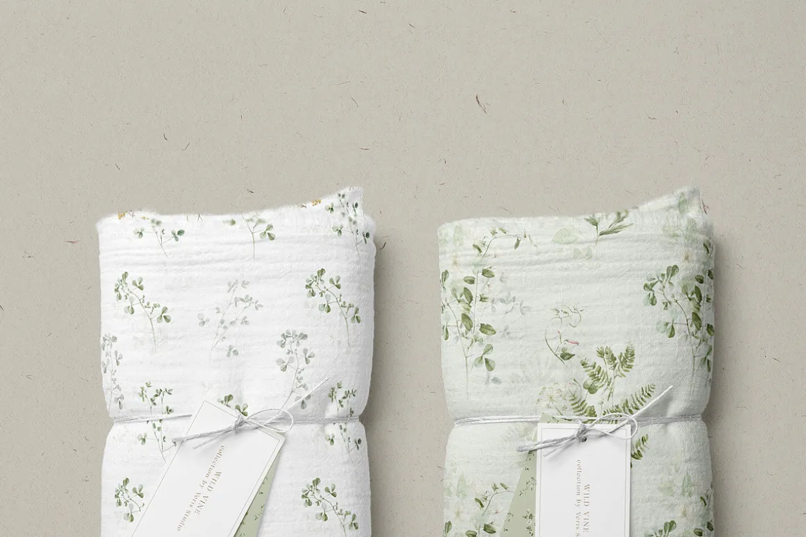 Watercolor Wildflower Floral Green