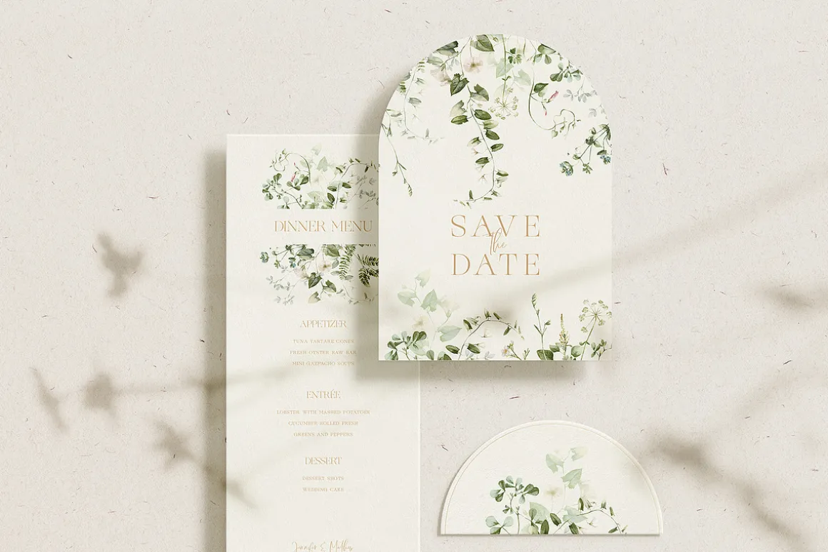Watercolor Wildflower Floral Green