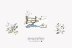 watercolor winter clipart set