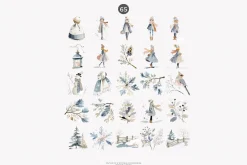 watercolor winter clipart set