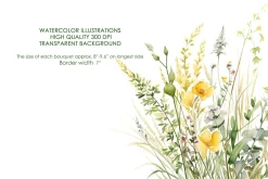 Watercolror Grean meadow clipart.