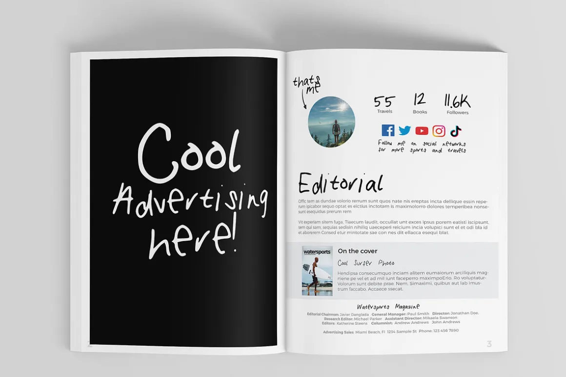 Watersports Magazine Template 32 pag
