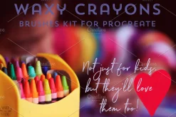 Waxy Crayons Procreate Brushes Kit