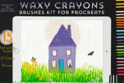 Waxy Crayons Procreate Brushes Kit