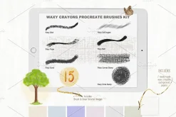 Waxy Crayons Procreate Brushes Kit