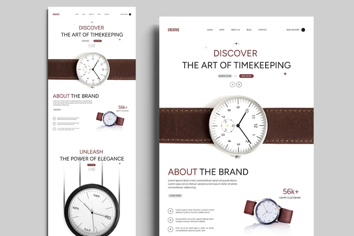 Website Landing Page Layout