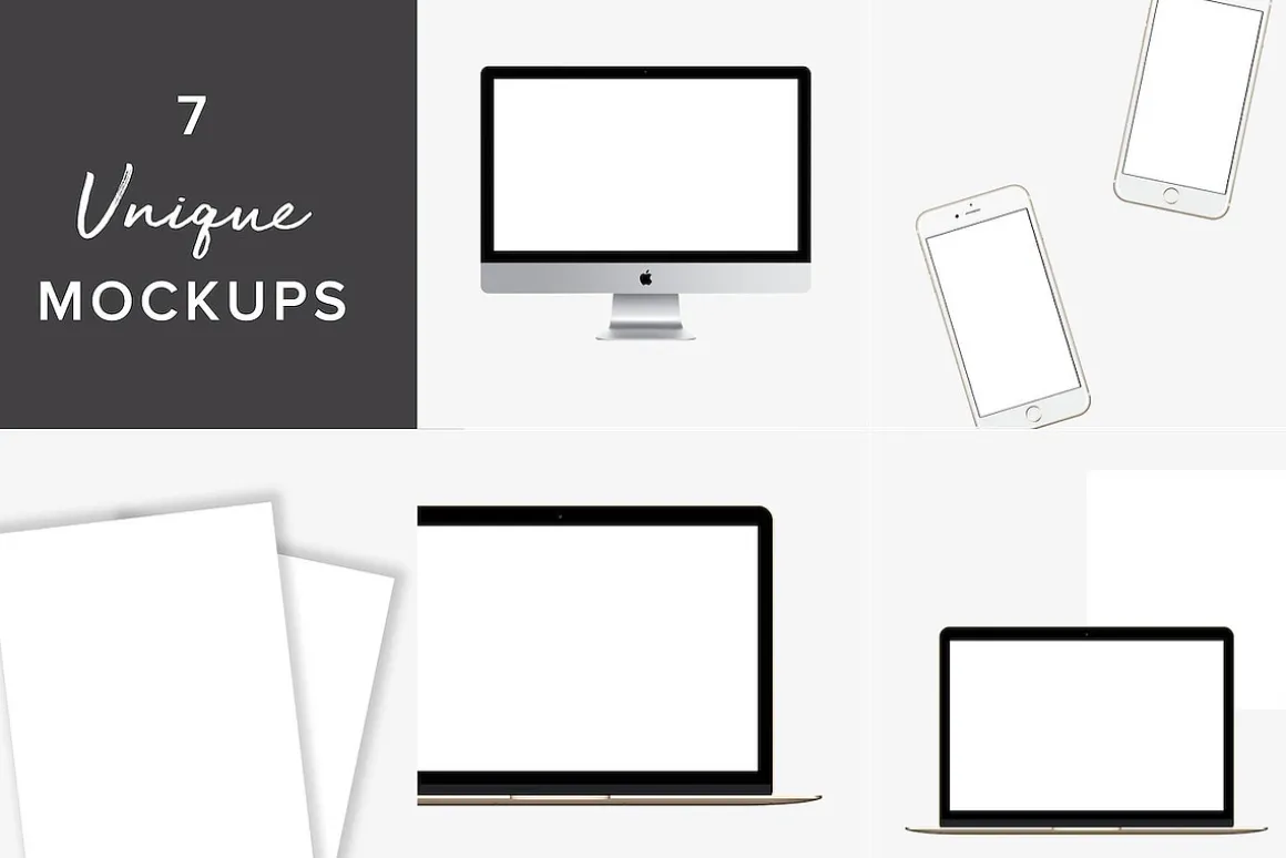 7 Website Mockups (Mobile & Desktop)