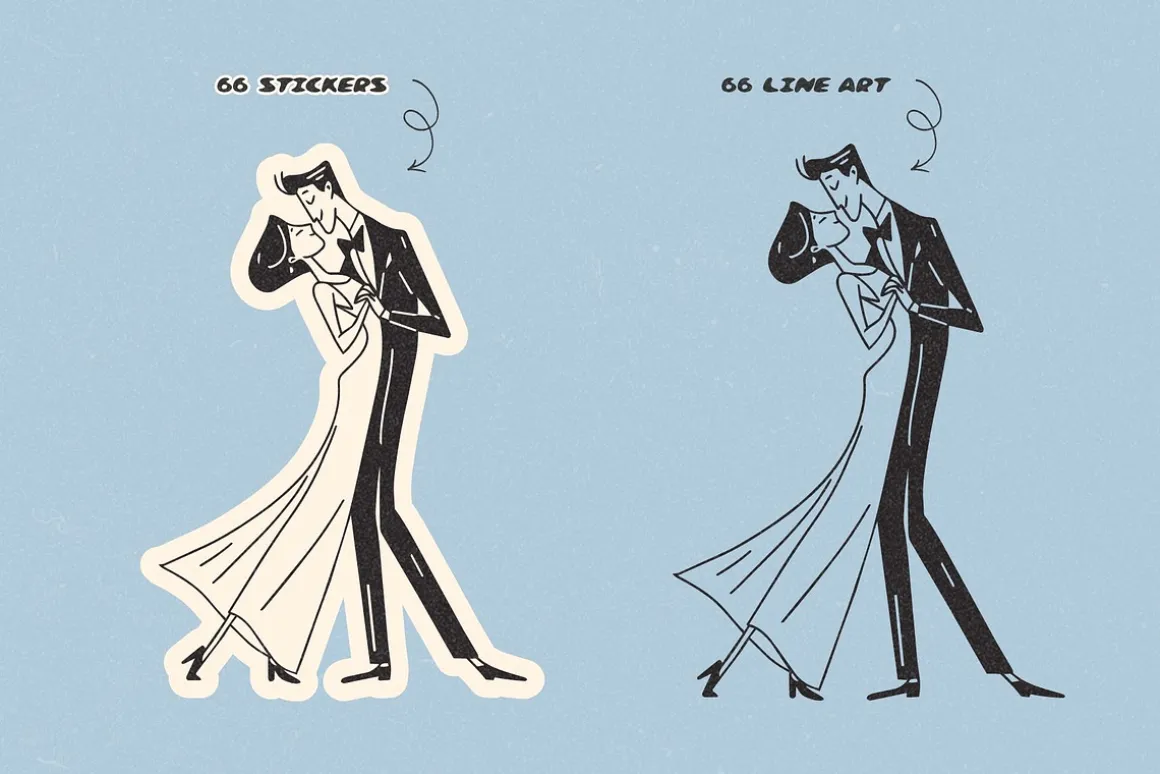 Wedding Collection: 66 Line Art Pack
