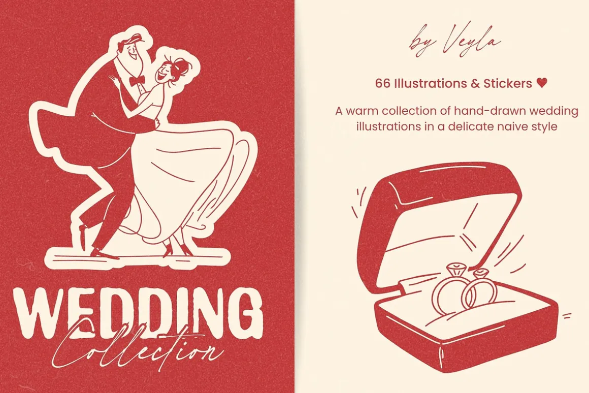 Wedding Collection: 66 Line Art Pack