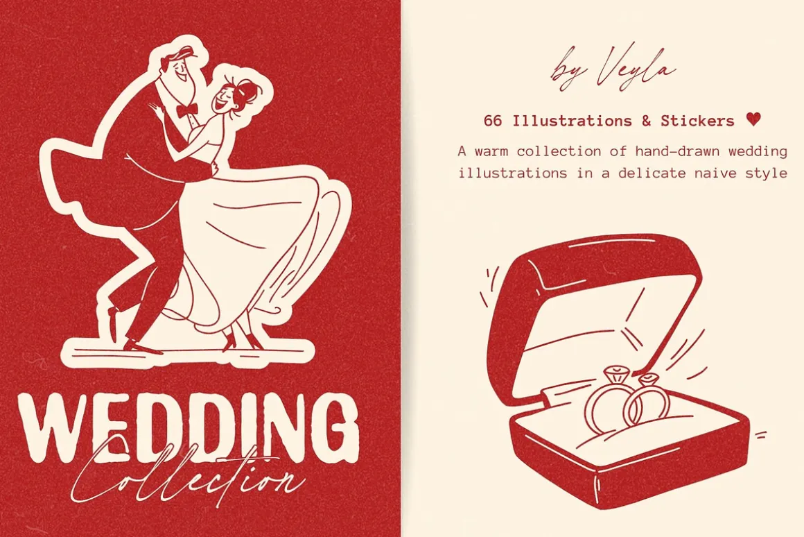 Wedding Collection: 66 Line Art Pack