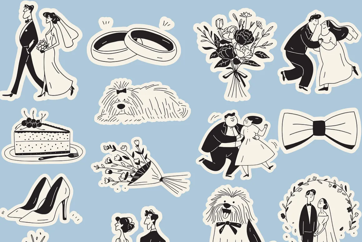 Wedding Collection: 66 Line Art Pack