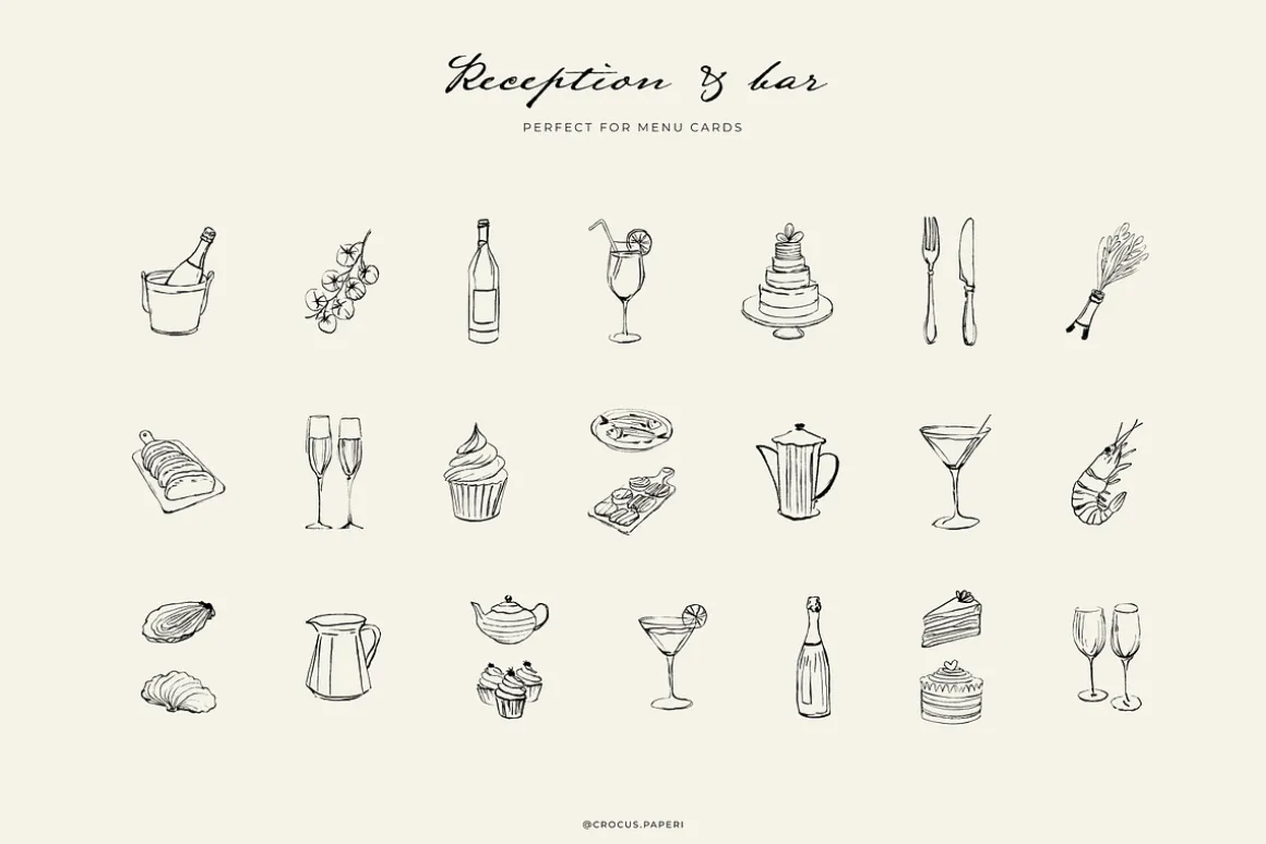 WEDDING line art illustrations