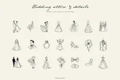 WEDDING line art illustrations