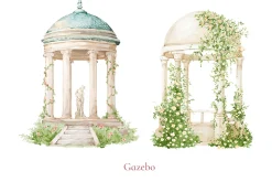 Wedding Map 50 Watercolor Clipart