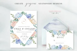 Wedding Watercolor Flowers Graphics