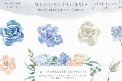 Wedding Watercolor Flowers Graphics