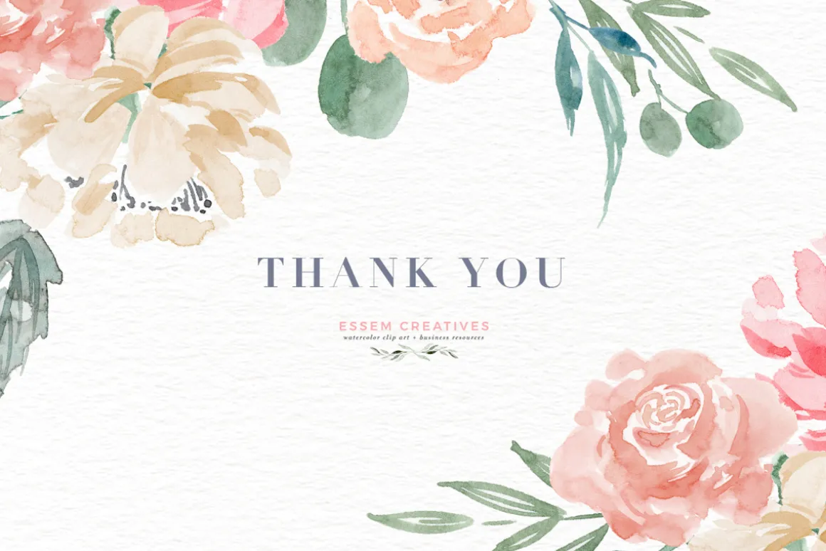 Wedding Watercolor Flowers Graphics