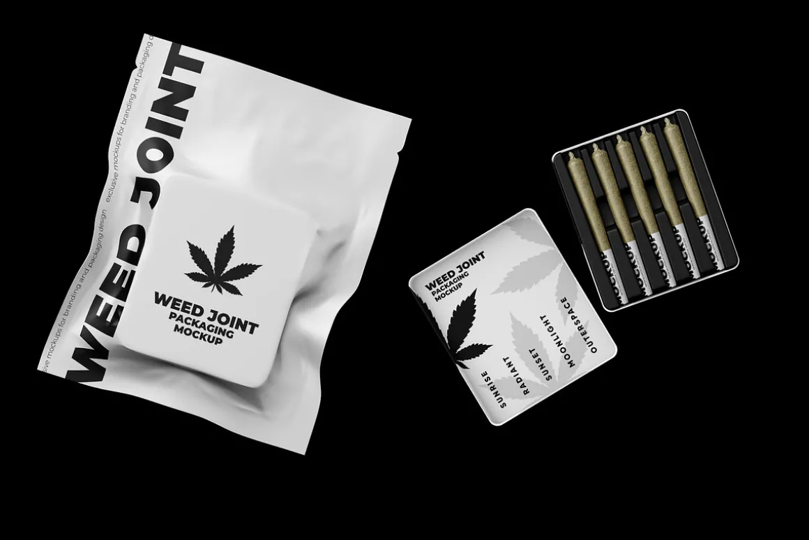 Weed Joint Cannabis Packaging. 5 psd
