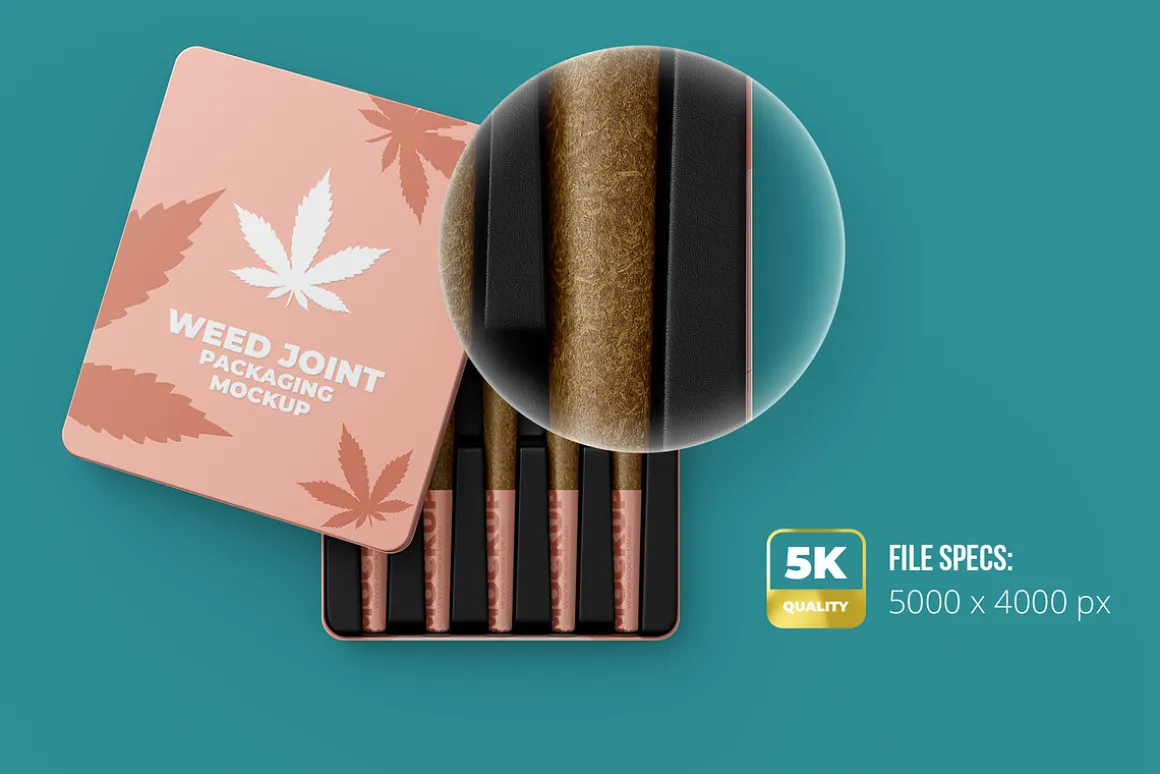 Weed Joint Cannabis Packaging. 5 psd