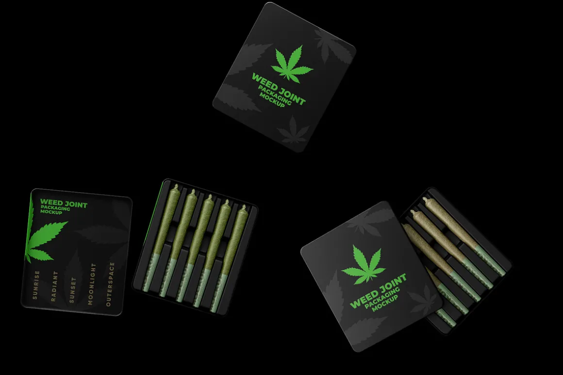 Weed Joint Cannabis Packaging. 5 psd