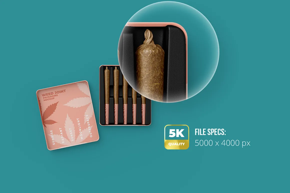 Weed Joint Cannabis Packaging. 5 psd