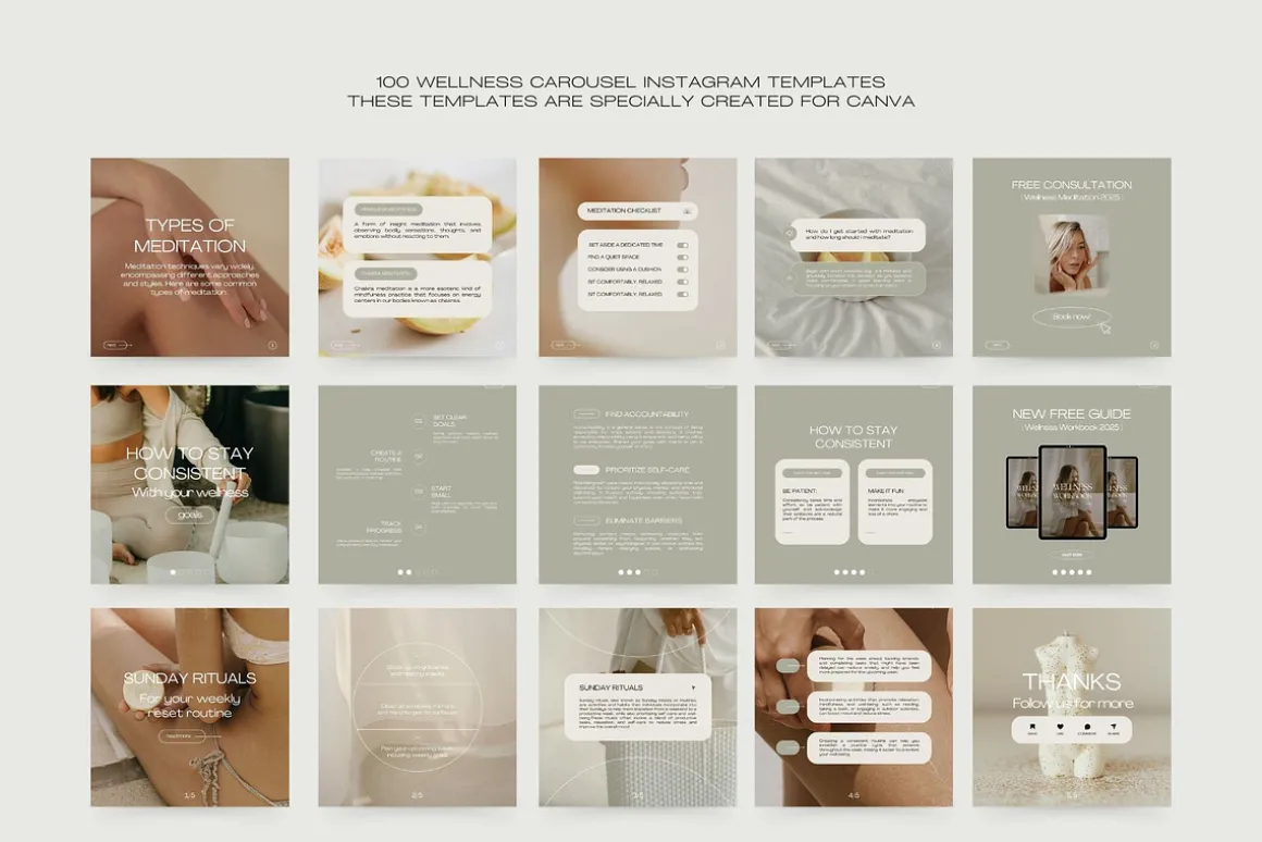 1300 Wellness Instagram Templates