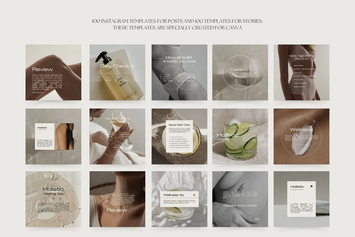 Wellness Minimal Instagram Templates