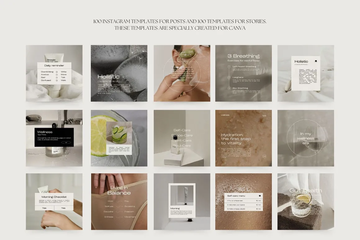 Wellness Minimal Instagram Templates
