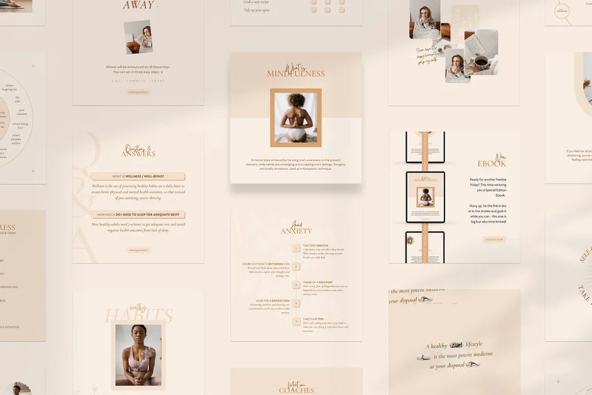 Wellness Social Media Kit CANVA