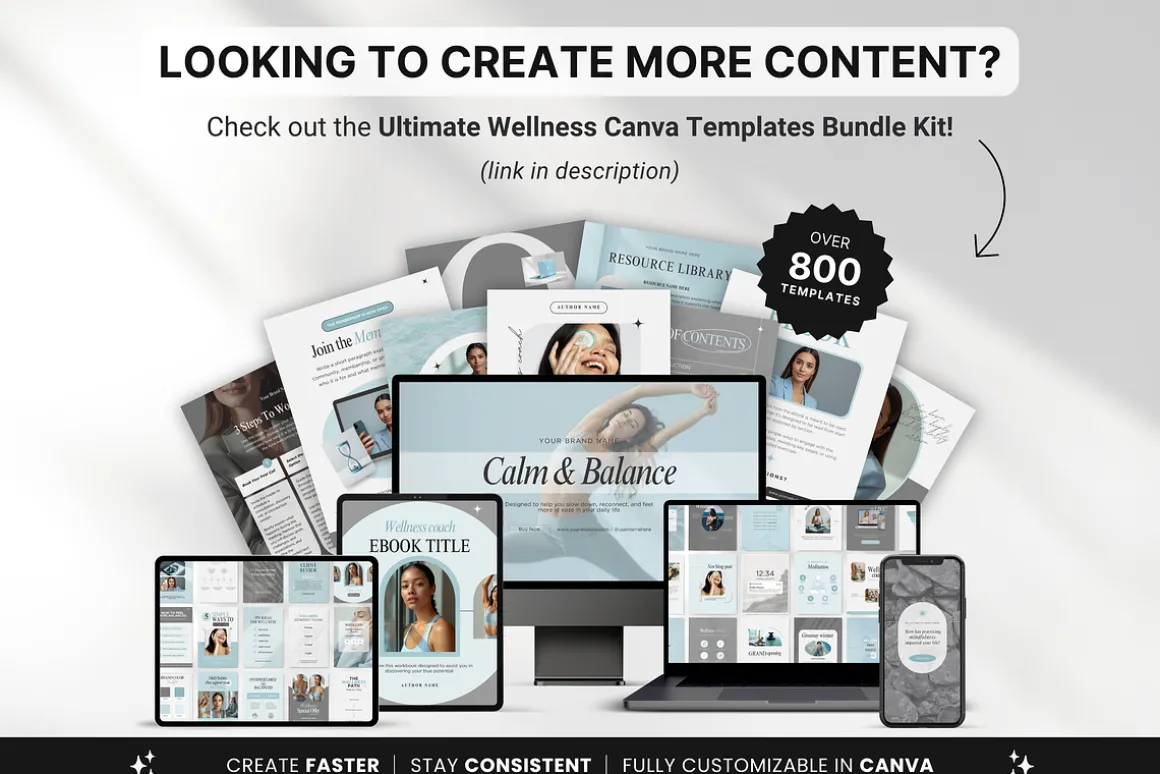 Wellness Static Ad Templates Canva