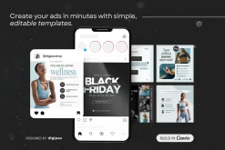 Wellness Static Ad Templates Canva