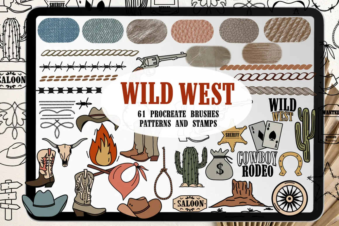 Western Procreate Bundle Brushes
