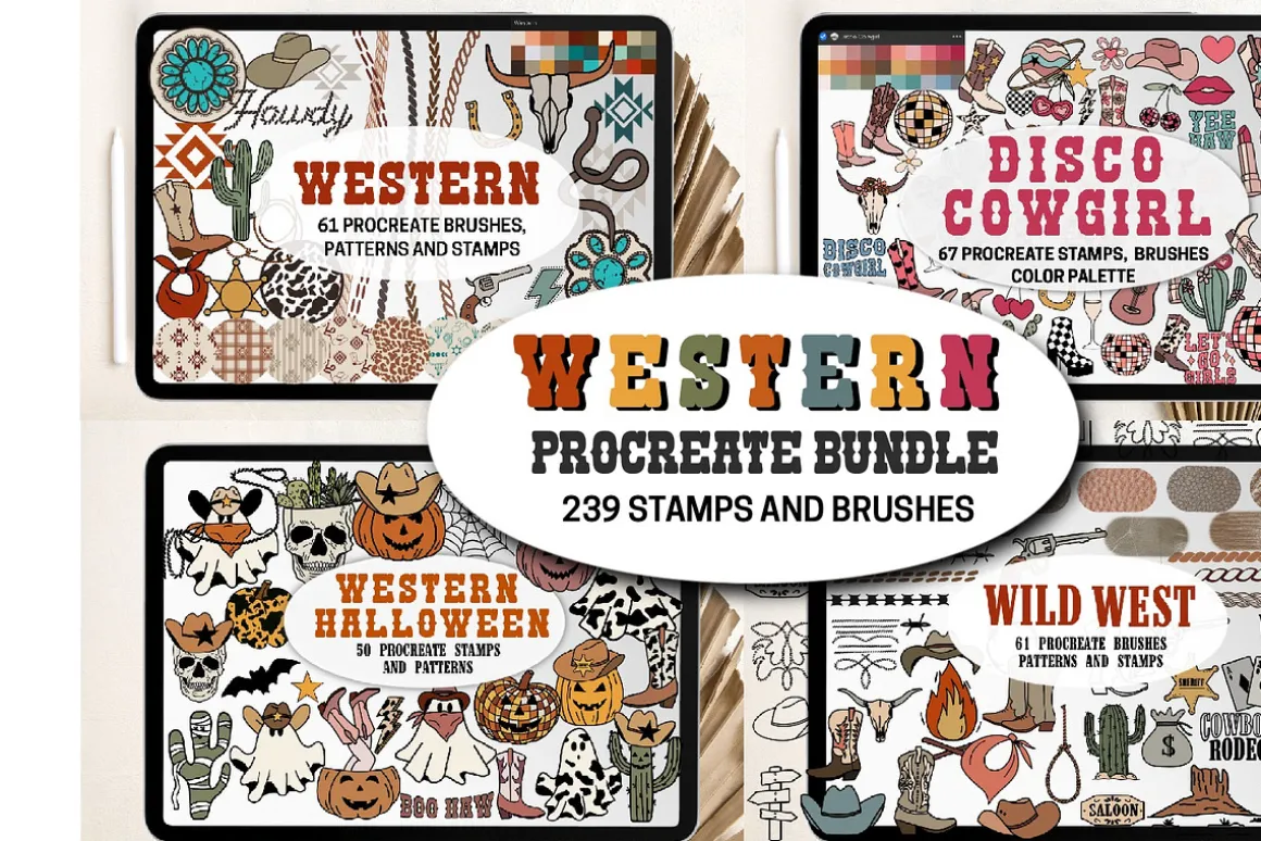 Western Procreate Bundle Brushes