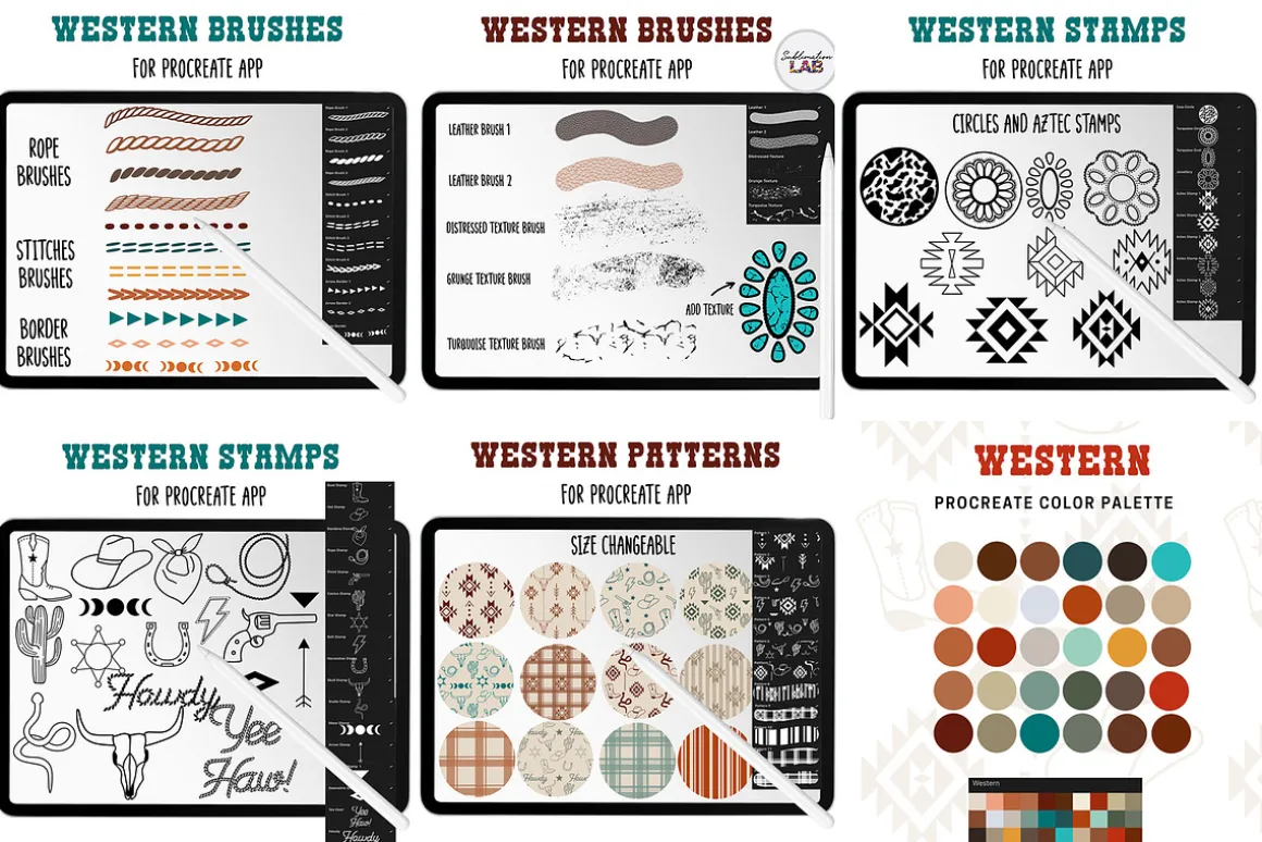 Western Procreate Bundle Brushes