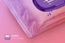 Wet Wipes Mockup 4 PSD + bonus