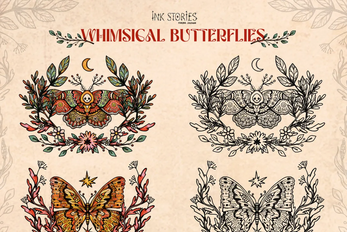 Whimsical Butterflies Boho Aesthetic