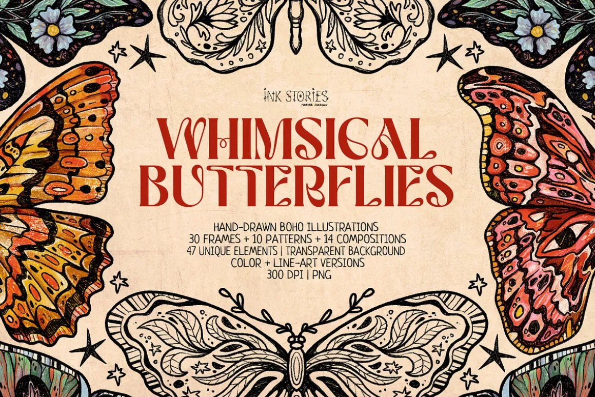 Whimsical Butterflies Boho Aesthetic