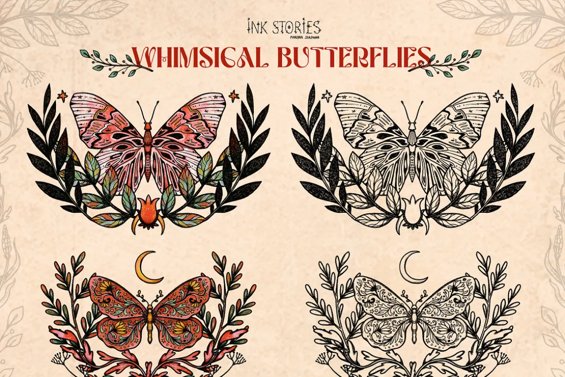 Whimsical Butterflies Boho Aesthetic