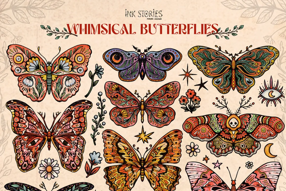 Whimsical Butterflies Boho Aesthetic