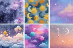 Whimsical Celestial Digital Paper