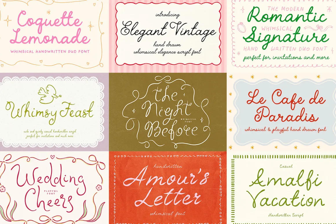 Whimsical Handwritten Font Bundle