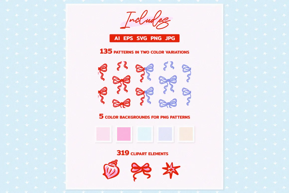 135 Whimsical Patterns and Clip Art
