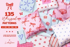 135 Whimsical Patterns and Clip Art