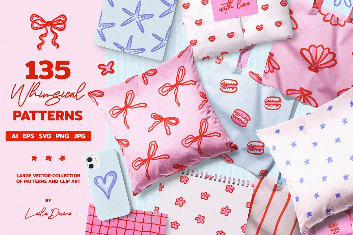 135 Whimsical Patterns and Clip Art
