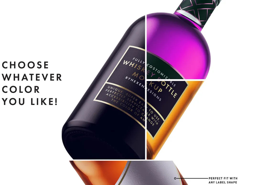 Whiskey-Nordic Bottle Mockup