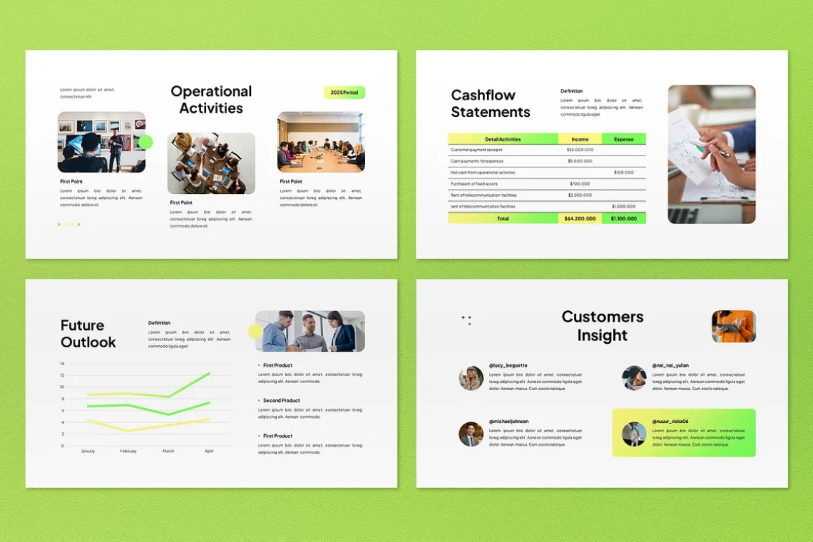 White Annual Report Google Slide