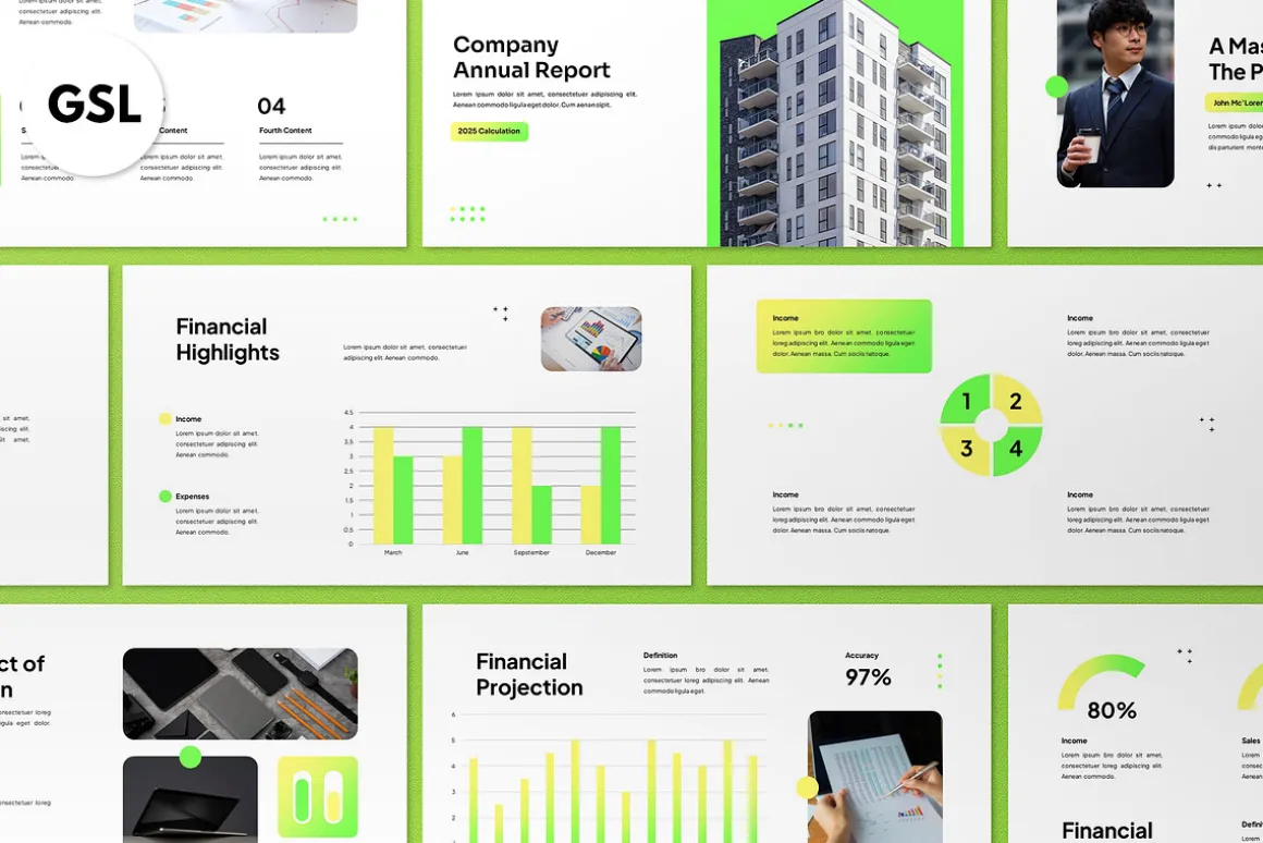 White Annual Report Google Slide