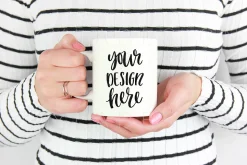 White mug mockup stock photo