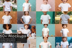 White Kids Tshirt Mockups Bundle