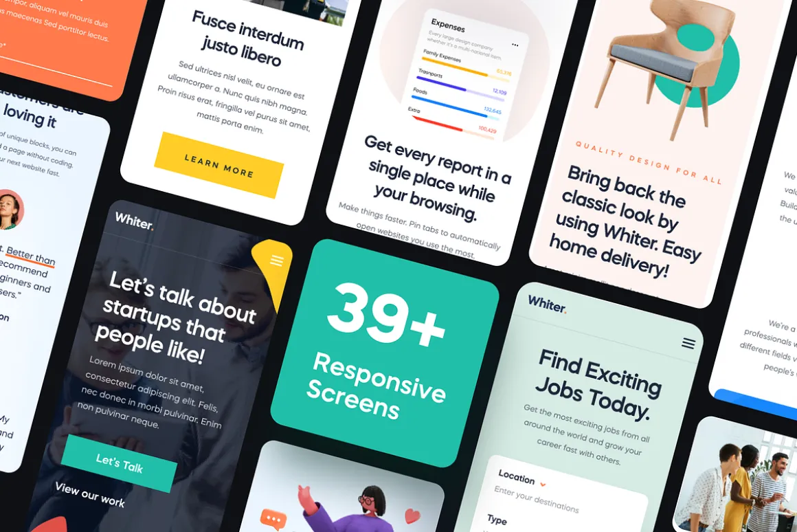 Whiter - Landing Page UI Kit